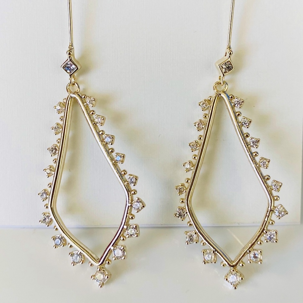 NEW Kendra Scott Bea Crystal Drop Frame Hoop Earrings